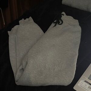 Gray Sweatpants with Black Drawstring